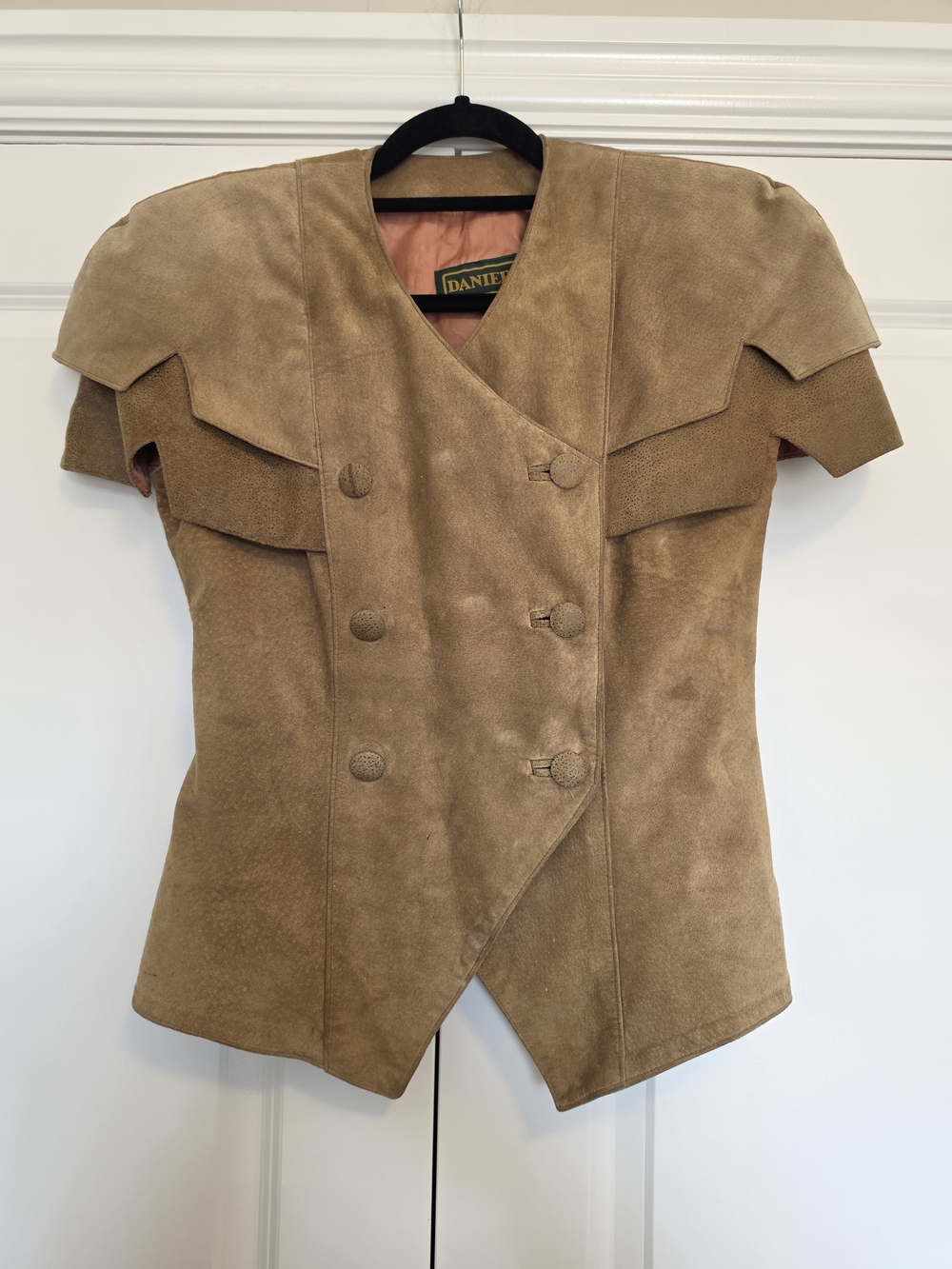 DANIER WOMEN’S S SUEDE LEATHER WESTERN BOHO VINTAGE STRUCTURED JACKET
